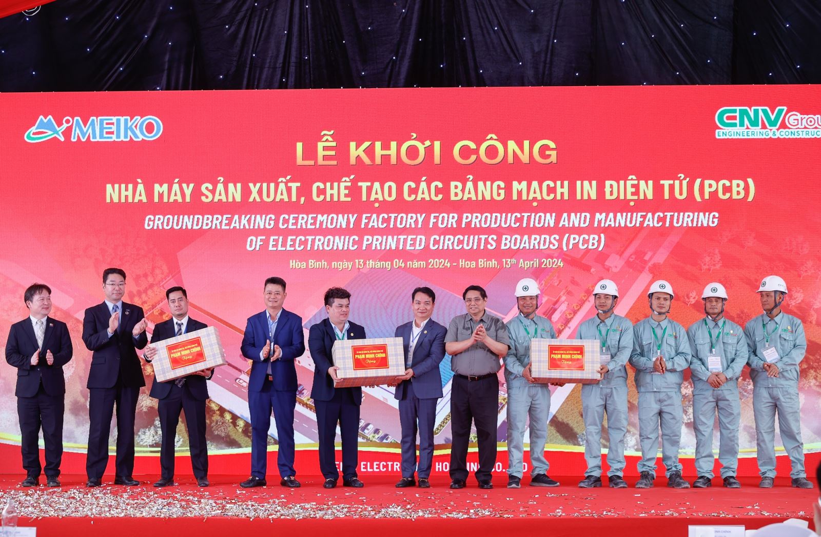 CONINCO 3C Tham dự lễ khởi công dự án Nhà máy sản xuất, chế tạo các loại bảng mạch in điện tử (PCB) tại tỉnh Hoà Bình