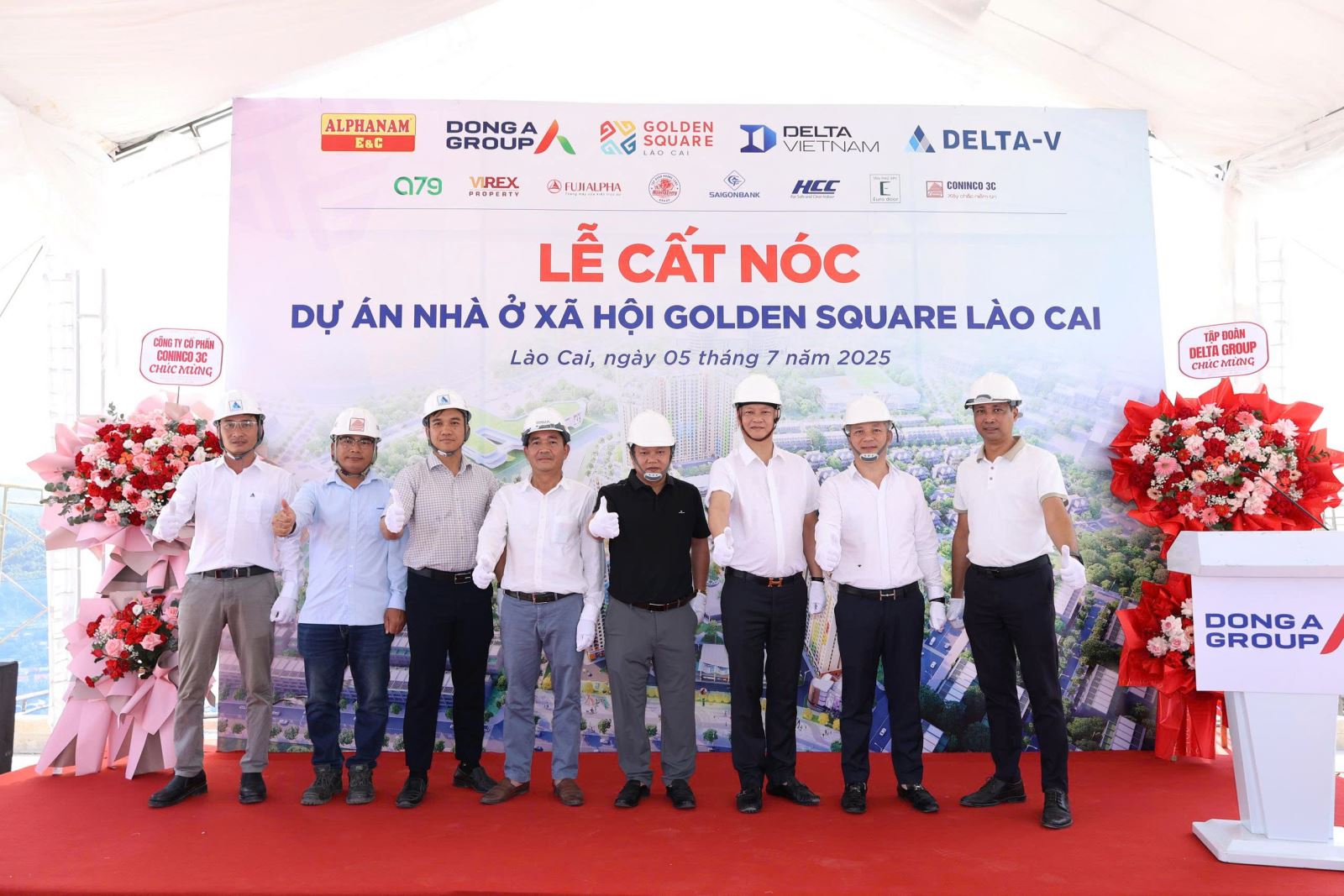 Lễ cất nóc hai tòa nhà Dự án Nhà ở xã hội Golden Square, Lào Cai